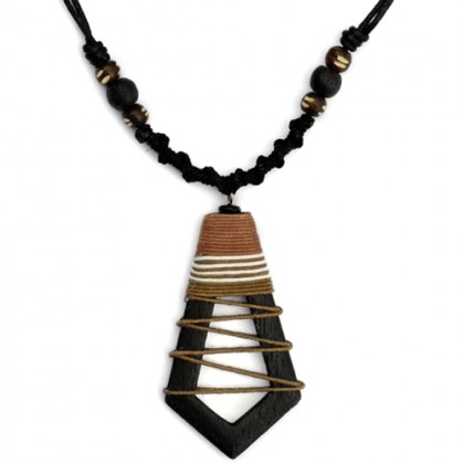 Brown Hollow Abstract Necklace